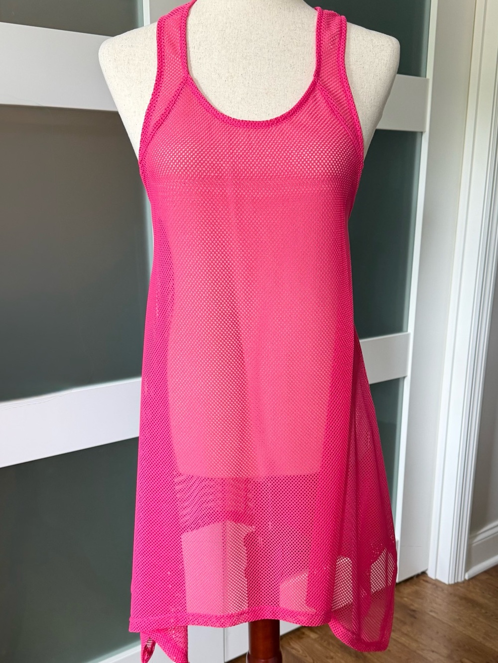 Francesca's Collections Hot Pink Mesh Swim Coverup